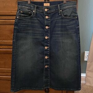 Mother High Waisted Button Midi Skirt